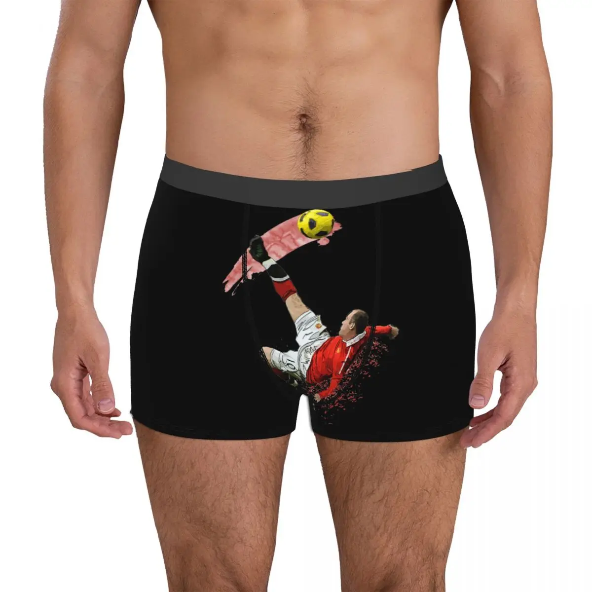 

England 10 Waynes And Rooneys Men's Boxer Briefs Vintage Exotic Underclothing Football Player Funny Novelty Winter Wearable