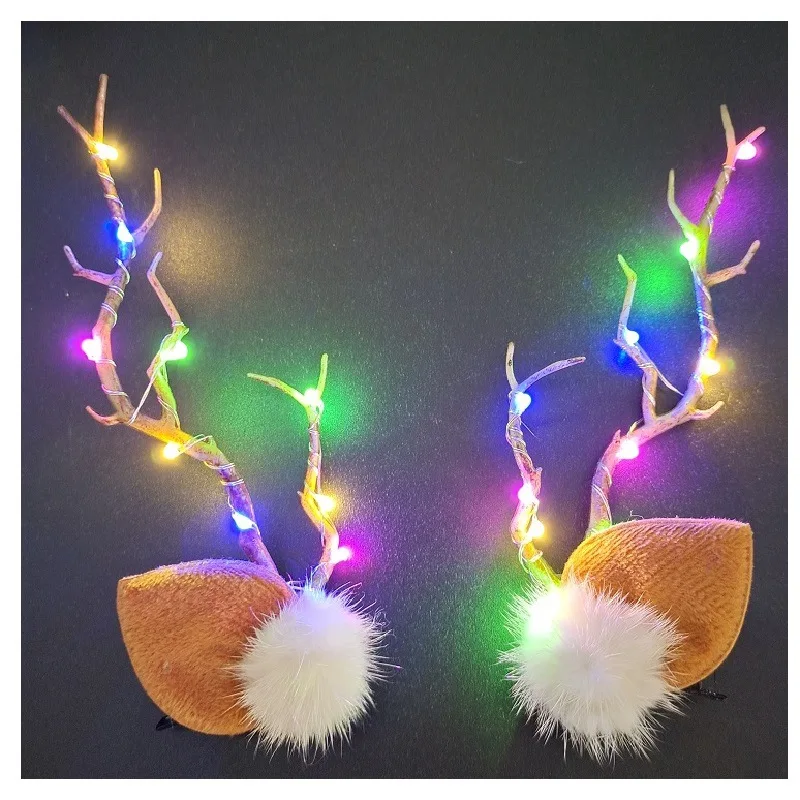 New Christmas Antler Headband Net Red Moose Night Market Deer Luminous Headband Christmas Jewelry Hairpin Hair Accessories
New Christmas Antler Headband Net Red Moose Night Market Deer Luminous Headband Christmas Jewelry Hairpin Hair Accessories