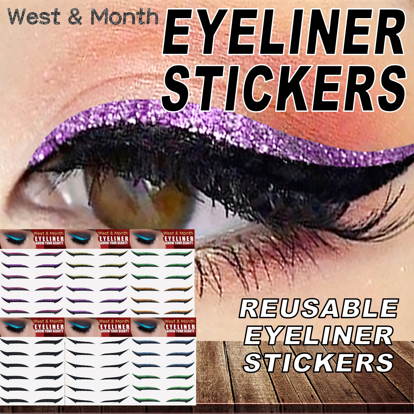 Eye Shadow Paste Self-adhesive Eye Makeup Double Eyelid Paste Party Nightclub Eye Makeup Paste Six Pairs of Eyeliner Paste
Eye Shadow Paste Self-adhesive Eye Makeup Double Eyelid Paste Party Nightclub Eye Makeup Paste Six Pairs of Eyeliner Paste