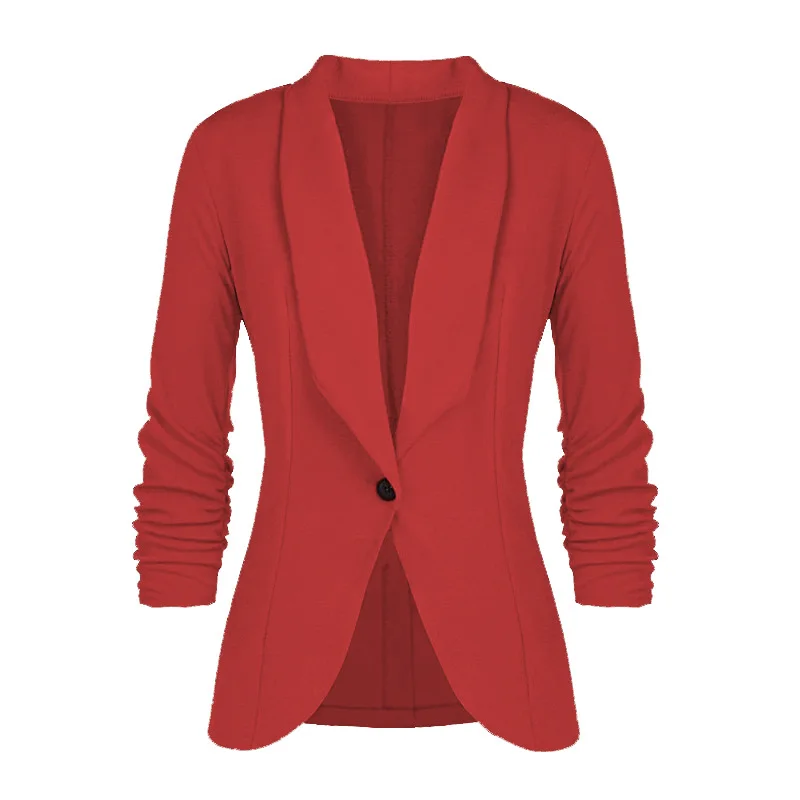 Simple Folds Sleeve Casual Office Blazer Women Solid Color Single Button Commute Blazer 2021 Oversized Work Wear Formal Clothing
Simple Folds Sleeve Casual Office Blazer Women Solid Color Single Button Commute Blazer 2021 Oversized Work Wear Formal Clothing