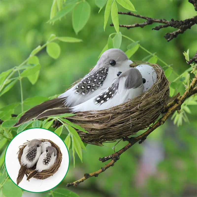 1 Set Artificial Feathered Birds & Nest & Egg Creative Craft Birds Sculpture Lawn Arts Ornaments Home Garden Lawn Decoration
1 Set Artificial Feathered Birds & Nest & Egg Creative Craft Birds Sculpture Lawn Arts Ornaments Home Garden Lawn Decoration