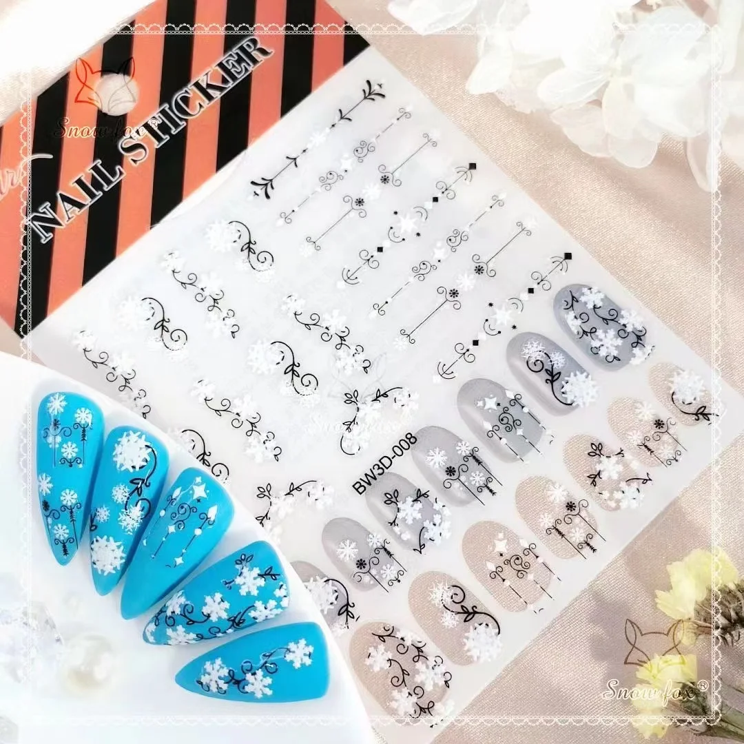 Nail Art 3D Embossed Flower Sticker Adhesive Lace Effect Vintage Nail Sticker Decoration White/Black Nail Art Sticker Decals
Nail Art 3D Embossed Flower Sticker Adhesive Lace Effect Vintage Nail Sticker Decoration White/Black Nail Art Sticker Decals