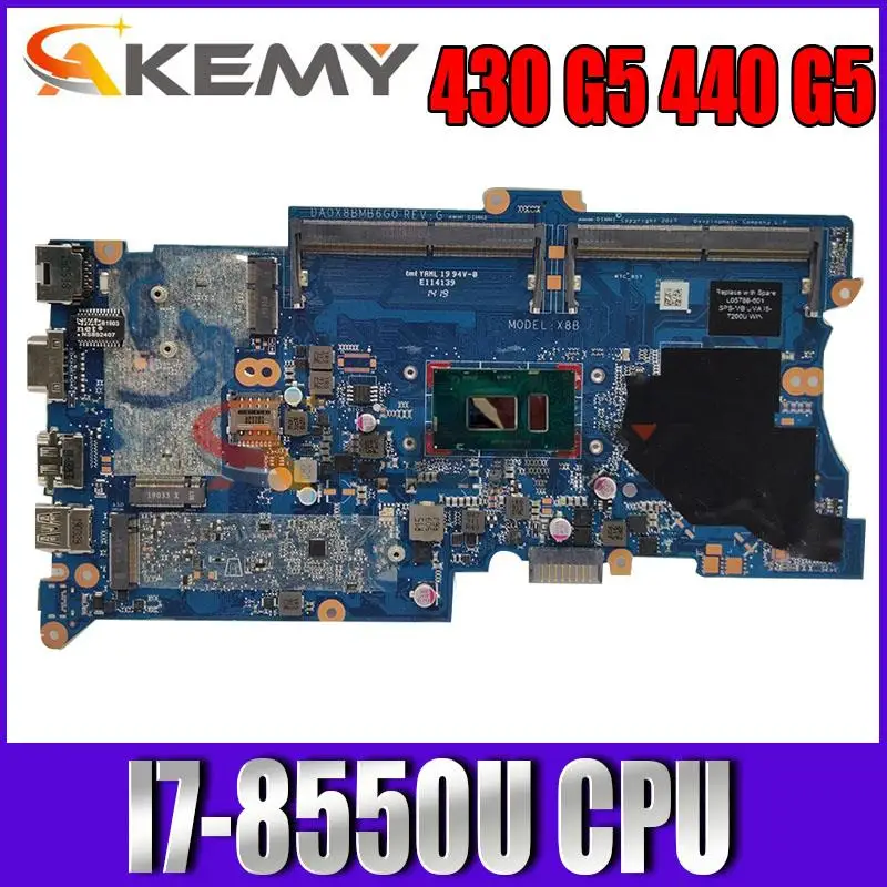 Оригинальная материнская плата для ноутбука HP ProBook 430 G5 440 G5, материнская плата для ноутбука DA0X8BMB6G0 с фотографией 100%, протестирована
Оригинальная материнская плата для ноутбука HP ProBook 430 G5 440 G5, материнская плата для ноутбука DA0X8BMB6G0 с фотографией 100%, протестирована