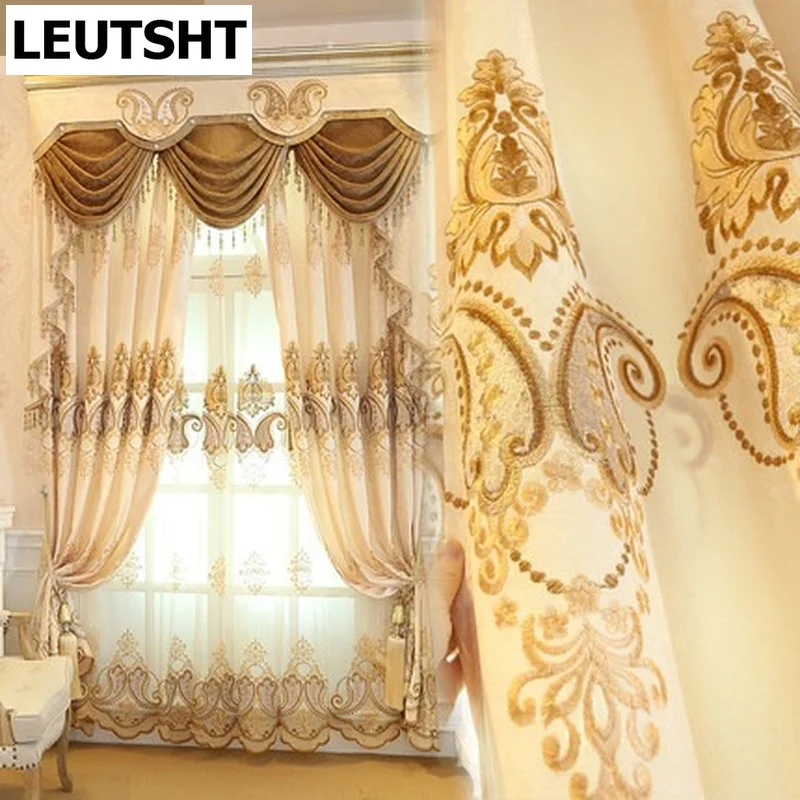 European Style Curtains for Living dining Room Bedroom Embroidery Curtains Decoration Accessories Finished Product Customization
European Style Curtains for Living dining Room Bedroom Embroidery Curtains Decoration Accessories Finished Product Customization