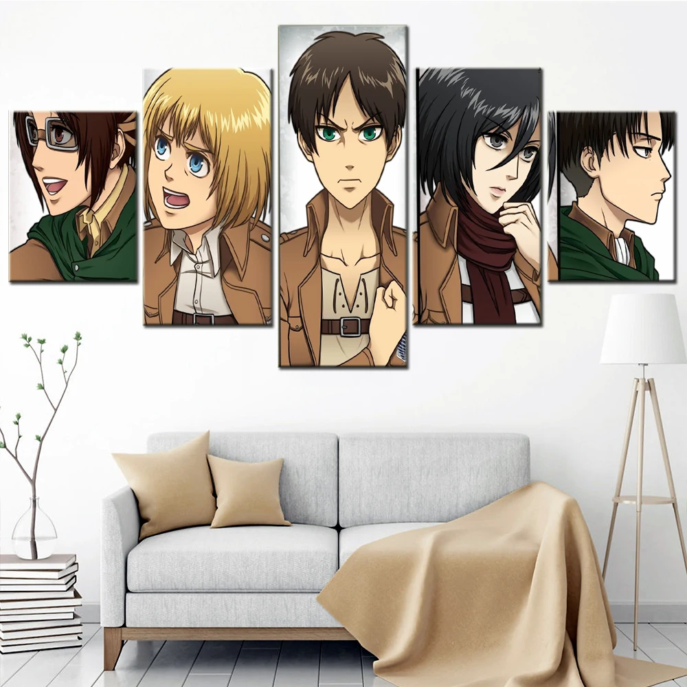Canvas Painting Interior Poster Wall Art Picture For Living Room 5 Pieces Japan Anime Attack on Titan Home Decor Modular Picture
Canvas Painting Interior Poster Wall Art Picture For Living Room 5 Pieces Japan Anime Attack on Titan Home Decor Modular Picture