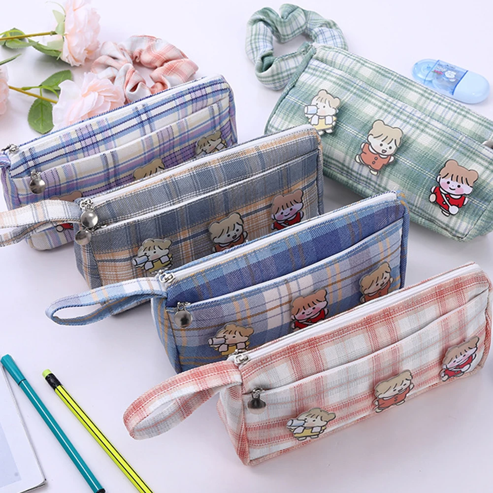 Plaid Pencil Case Large Capacity Storage Bag School Stationary Pen Holder Pouch Stationary Supplies for Student
Plaid Pencil Case Large Capacity Storage Bag School Stationary Pen Holder Pouch Stationary Supplies for Student