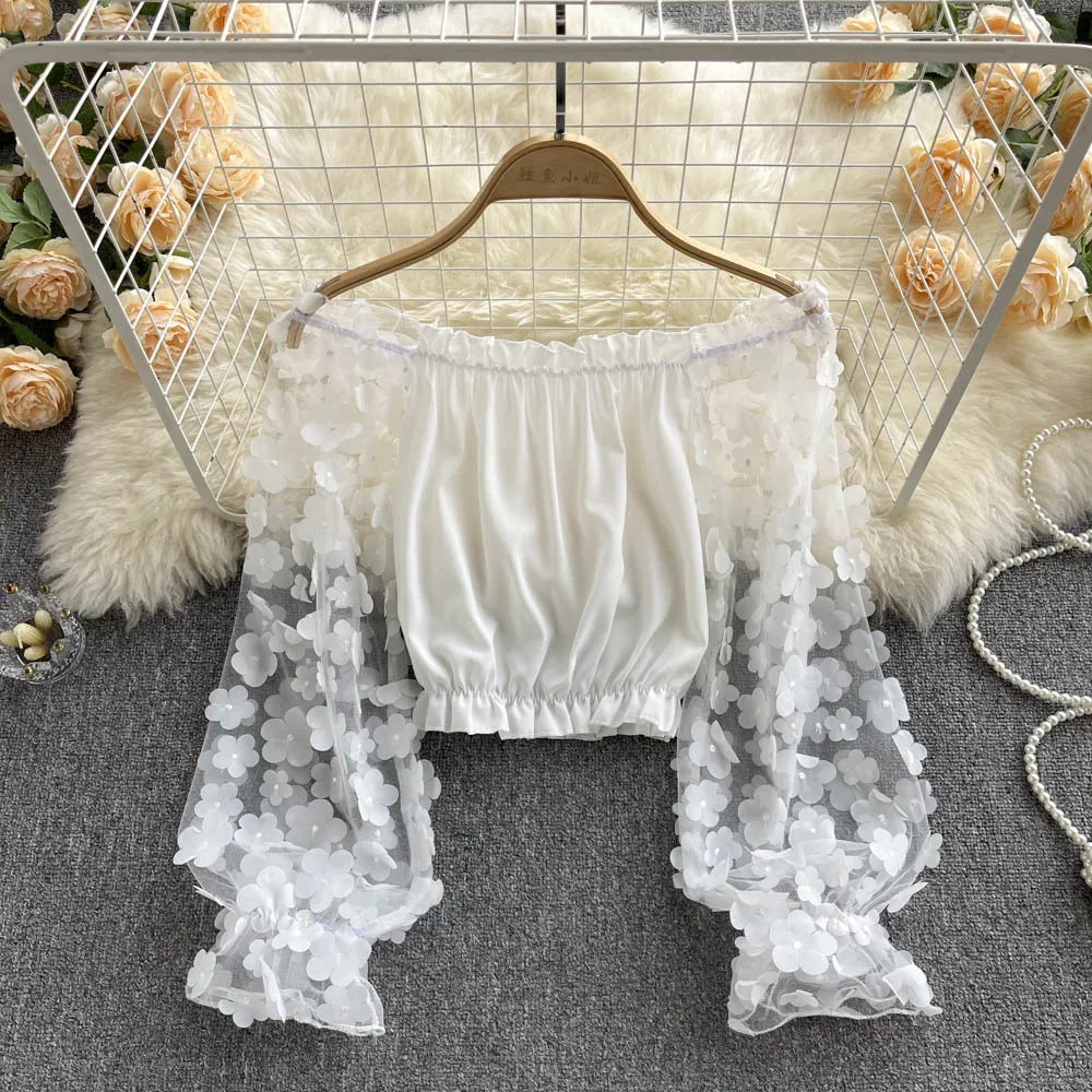 Chic Puff Long Sleeve Blouse Women Off Shoulder Fashion Shirt Ruched Floral Crop Top Elegant Sweet Femme Blusas Y2k Clothing
Chic Puff Long Sleeve Blouse Women Off Shoulder Fashion Shirt Ruched Floral Crop Top Elegant Sweet Femme Blusas Y2k Clothing
