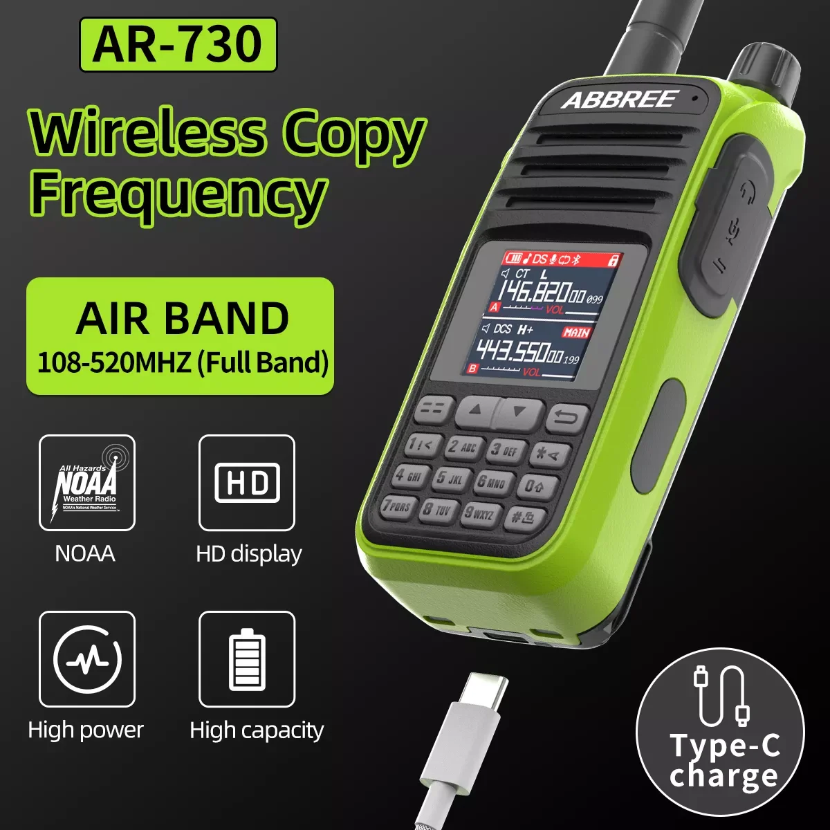 NEW2023 AR-730 108-520MHz Full Band Long Range Walkie Talkie Wireless Copy Frequency Transceiver Ham CB Two Way Radio Profesiona
NEW2023 AR-730 108-520MHz Full Band Long Range Walkie Talkie Wireless Copy Frequency Transceiver Ham CB Two Way Radio Profesiona