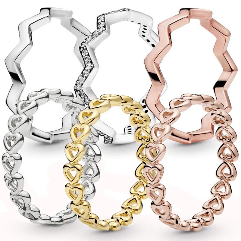 Fashion Jewelry Hot 925 Silver Classic Heart To Heart Exquisite Lightning Original Women's stackable Ring Wedding High Quality
Fashion Jewelry Hot 925 Silver Classic Heart To Heart Exquisite Lightning Original Women's stackable Ring Wedding High Quality