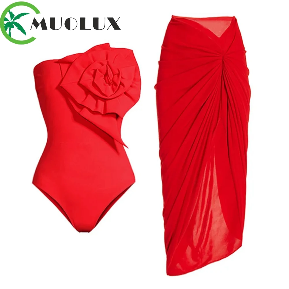 MUOLUX 2023 New 3D Flower Red One Shoulder Swimsuit Dress Women Luxury Swimwear Bikini Set Cover Up Beach Bathing Suit Skirt
MUOLUX 2023 New 3D Flower Red One Shoulder Swimsuit Dress Women Luxury Swimwear Bikini Set Cover Up Beach Bathing Suit Skirt