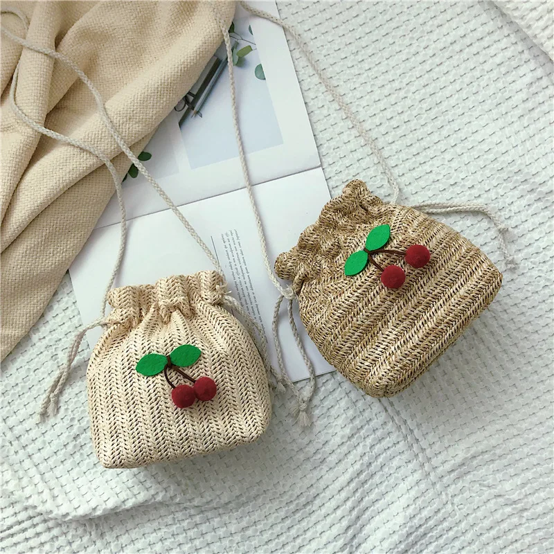 Straw bag women's 2023 new summer drawstring bucket bag cherry hand woven bag shoulder bag
Straw bag women's 2023 new summer drawstring bucket bag cherry hand woven bag shoulder bag