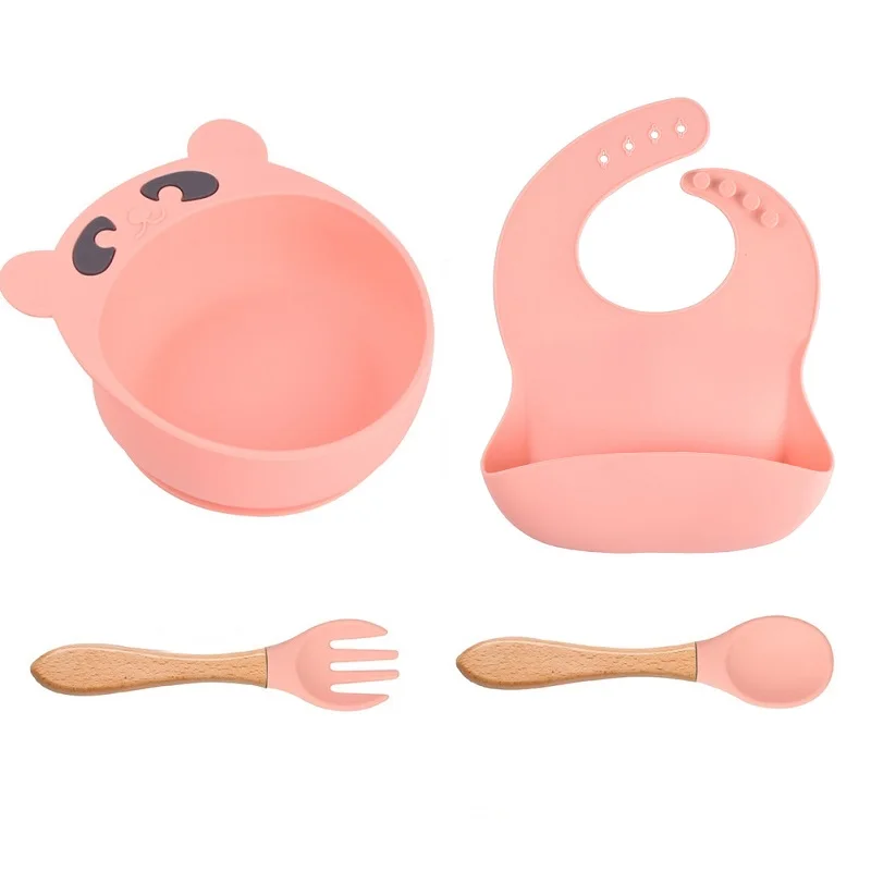 1 Set Cute Bear Children Silicone Tableware BPA Free Non-slip Sucker Cup Plate with Bib Spoon Fork Set Baby Feeding Bowl
1 Set Cute Bear Children Silicone Tableware BPA Free Non-slip Sucker Cup Plate with Bib Spoon Fork Set Baby Feeding Bowl