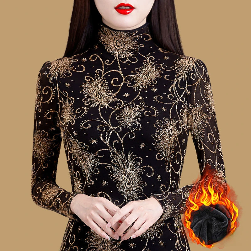 High Collar Warmed Bottoming Shirt Female Autumn Winter New Long Sleeve Pullovers Tshirt Women's Tops Thin/Thick Blouse L-5XL
High Collar Warmed Bottoming Shirt Female Autumn Winter New Long Sleeve Pullovers Tshirt Women's Tops Thin/Thick Blouse L-5XL