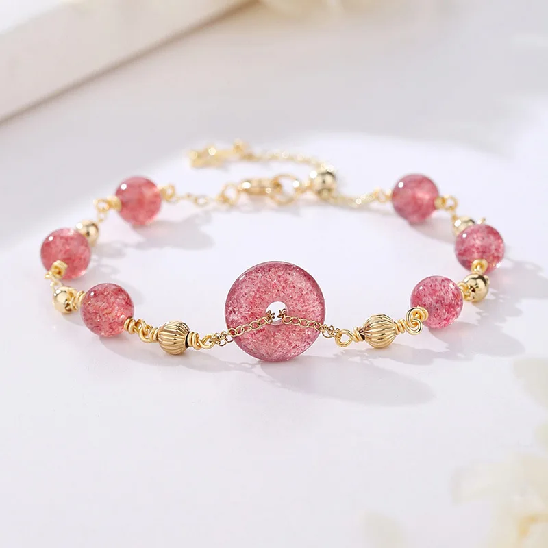 Strawberry Quartz Bracelet For Women Reiki Lucky Natural Stone Crystal Beads Bracelet Bangle Crystal Jewelry Gift For Girlfriend
Strawberry Quartz Bracelet For Women Reiki Lucky Natural Stone Crystal Beads Bracelet Bangle Crystal Jewelry Gift For Girlfriend