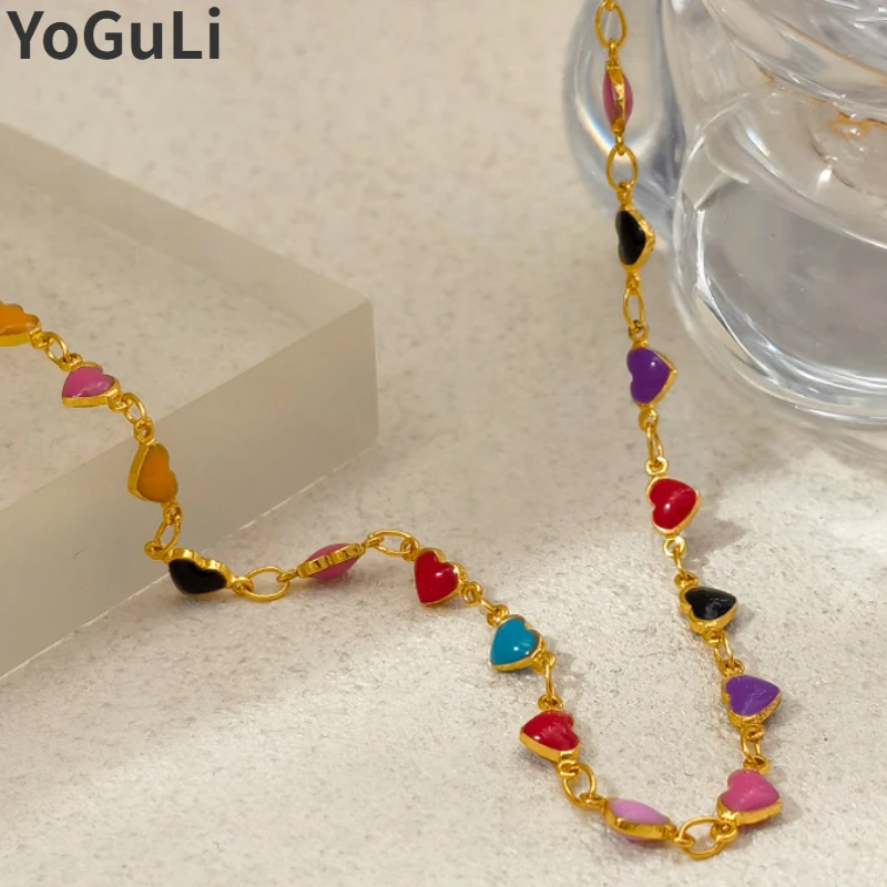 Sweet Jewelry One Layer Colorful Heart Necklace For Women Girl Party Wedding Gift Pretty Design Fashion Accessories 2023 New
Sweet Jewelry One Layer Colorful Heart Necklace For Women Girl Party Wedding Gift Pretty Design Fashion Accessories 2023 New
