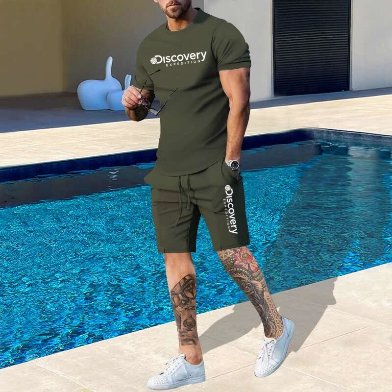 Discovery Summer New Fashion 2-Piece Sportswear Men's Plus Size Clothing Beach Style Printed T-shirt Men's Set T-shirt Shorts
Discovery Summer New Fashion 2-Piece Sportswear Men's Plus Size Clothing Beach Style Printed T-shirt Men's Set T-shirt Shorts