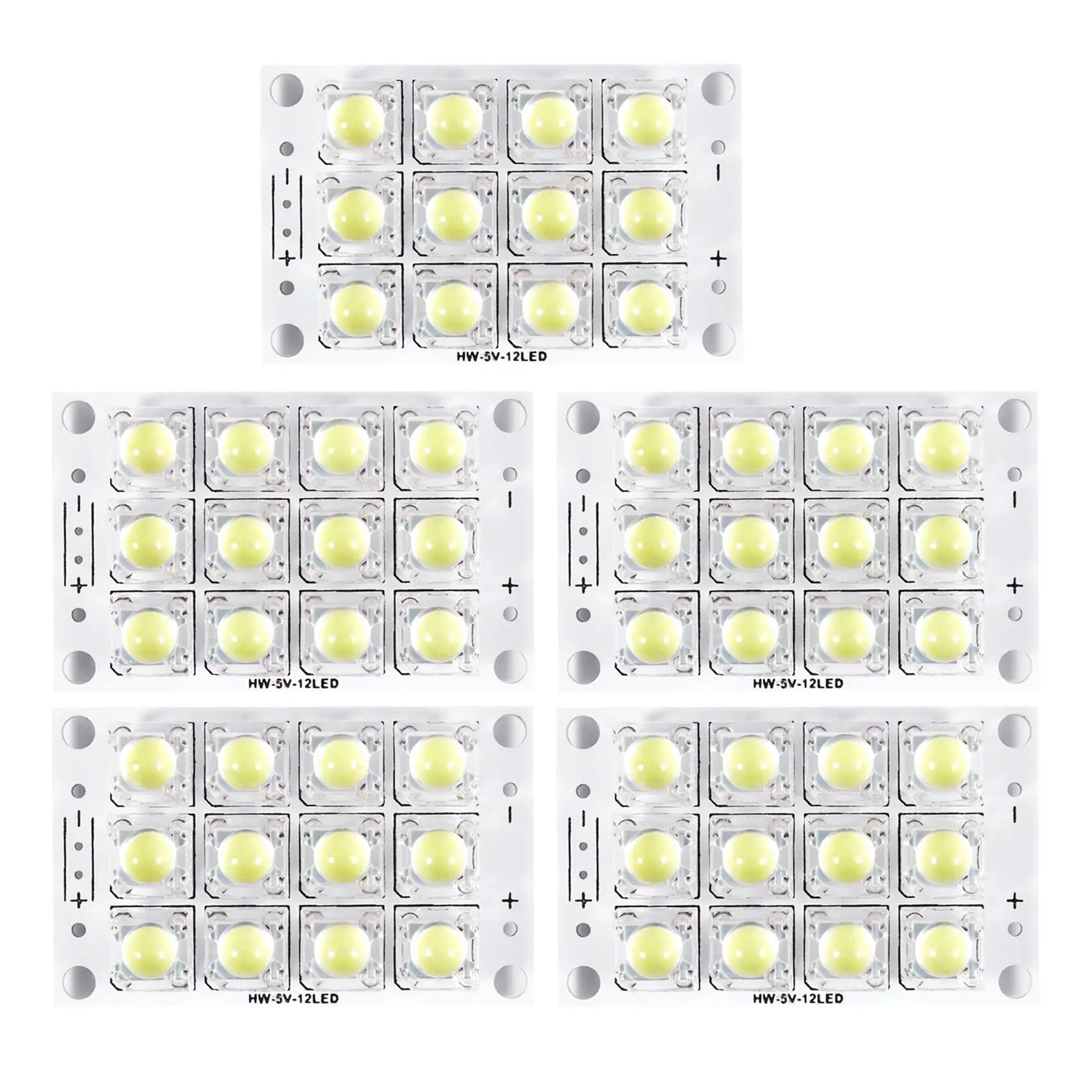 

5X New DC 3V 5V 12 LED Super Bright White Piranha LED Circuit Board LED Lights Light Yacht