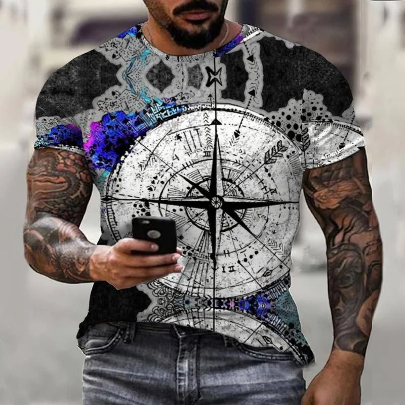 New Summer Retro Compass Fashion Personality Compass 3D Printing Street Harajuku Men's T-shirt Short-sleeved Oversized Top
New Summer Retro Compass Fashion Personality Compass 3D Printing Street Harajuku Men's T-shirt Short-sleeved Oversized Top