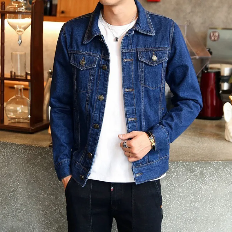 2023 Spring Autumn Men Denim Jackets Casual Solid Color Lapel Single Breasted Jeans Jacket Man Slim Fit Cotton Outwear Coats
2023 Spring Autumn Men Denim Jackets Casual Solid Color Lapel Single Breasted Jeans Jacket Man Slim Fit Cotton Outwear Coats