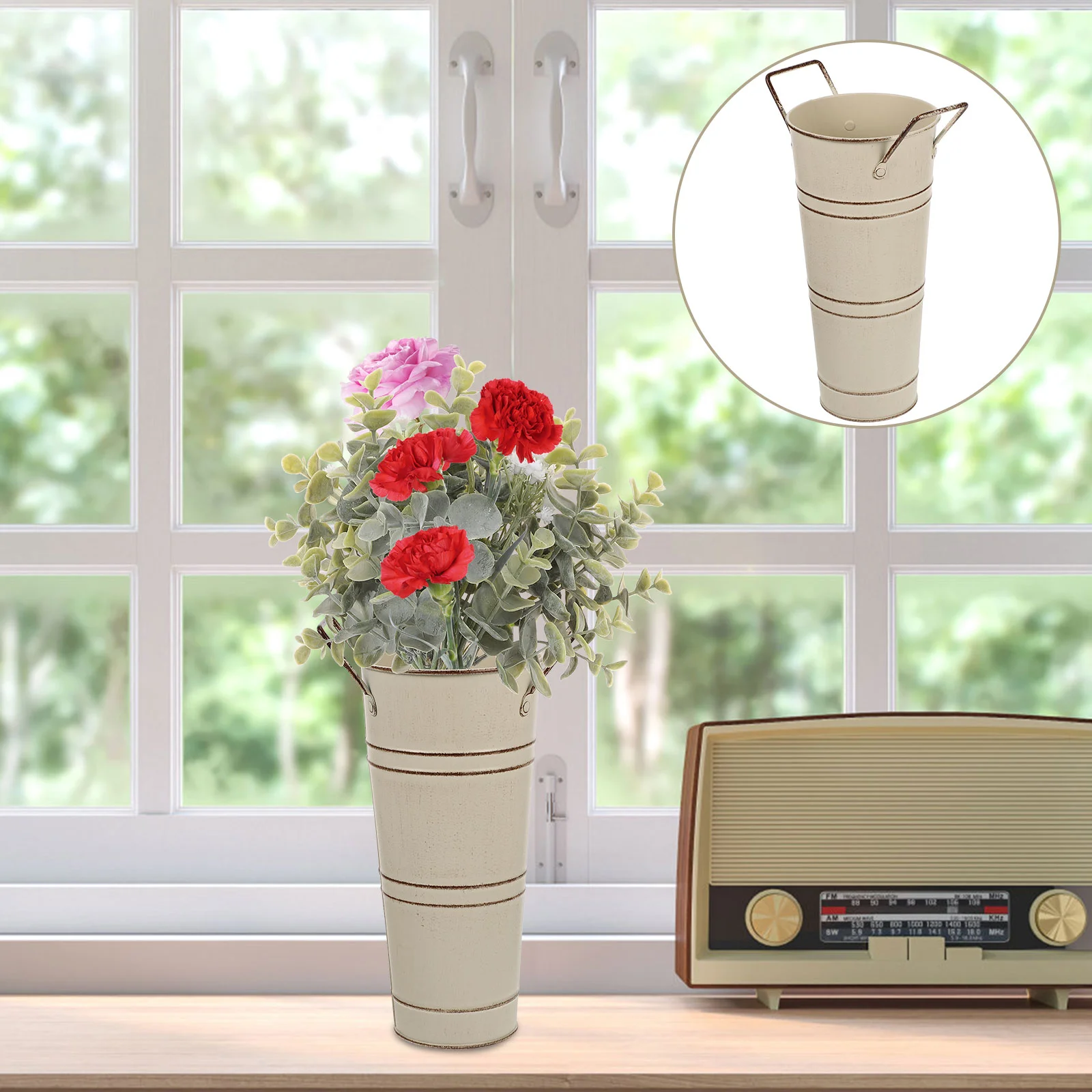 Outdoor Vase Metal Bucket Planter Pots Outdoor Plants French Flower Bucket Pots Floor Vase Primitive Vase Flowers Tin Flower Pot
Outdoor Vase Metal Bucket Planter Pots Outdoor Plants French Flower Bucket Pots Floor Vase Primitive Vase Flowers Tin Flower Pot