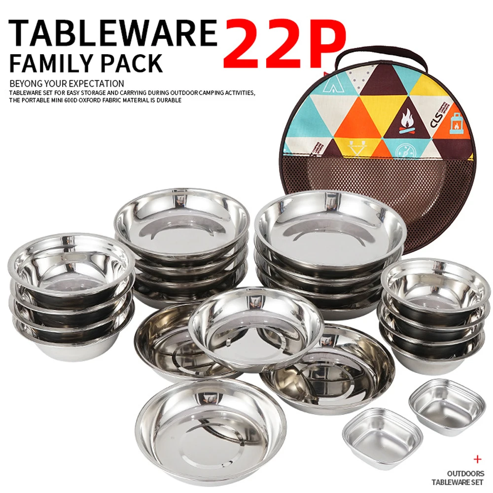 22PCS Portable Plates Tableware Set Polished Outdoor Camping Cooking Stainless Steel Bowls Soup Pots with Storage Bag
22PCS Portable Plates Tableware Set Polished Outdoor Camping Cooking Stainless Steel Bowls Soup Pots with Storage Bag