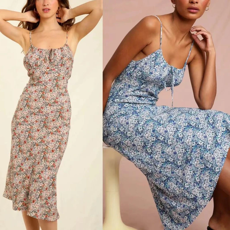 2022 Summer New Pastoral Style Retro Print Waist Slim Sling Midi Dress Women's Sexy Strapless Drawstring Elegant Robes
2022 Summer New Pastoral Style Retro Print Waist Slim Sling Midi Dress Women's Sexy Strapless Drawstring Elegant Robes