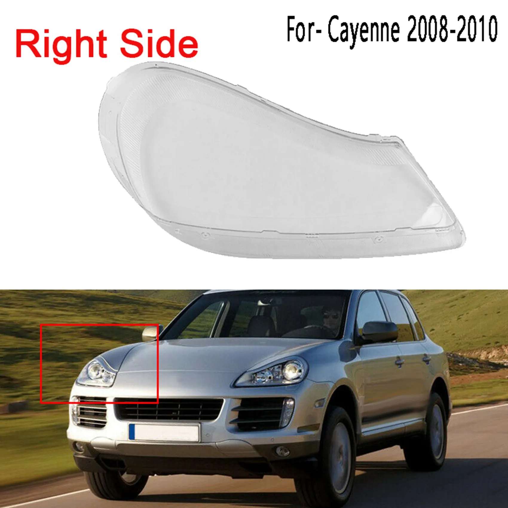 Car Right Front Headlight Cover Headlight Clear Lens Cover Head Light Lamp Glass Lens Shell for-Porsche Cayenne 08-10
Car Right Front Headlight Cover Headlight Clear Lens Cover Head Light Lamp Glass Lens Shell for-Porsche Cayenne 08-10