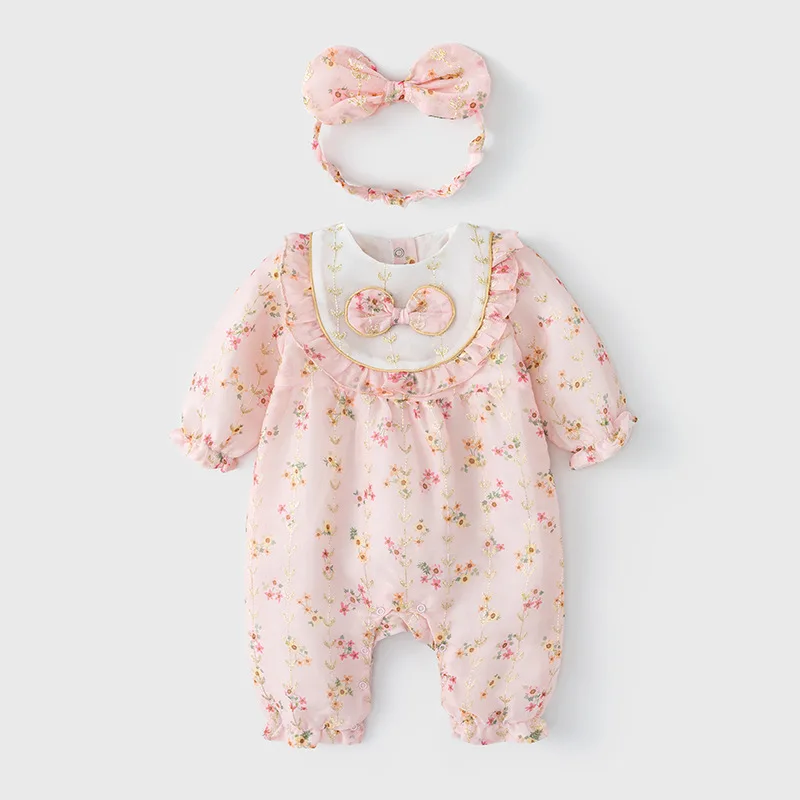 Children's clothing baby jumpsuit 2022 autumn new pink gold embroidery female baby long-sleeved romper
Children's clothing baby jumpsuit 2022 autumn new pink gold embroidery female baby long-sleeved romper
