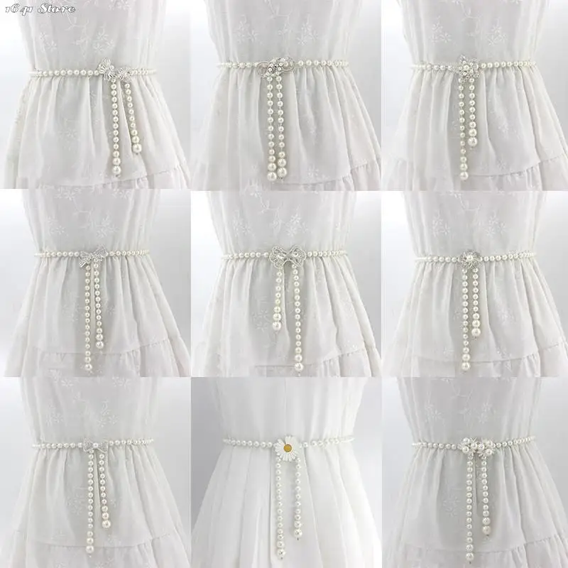 NEW Sweet Bowknot Dress Pearl Waist Chain Rhinestone Belts For Women Pearl Belt Waist Chain Belt Bride Dress Wedding Accessories
NEW Sweet Bowknot Dress Pearl Waist Chain Rhinestone Belts For Women Pearl Belt Waist Chain Belt Bride Dress Wedding Accessories