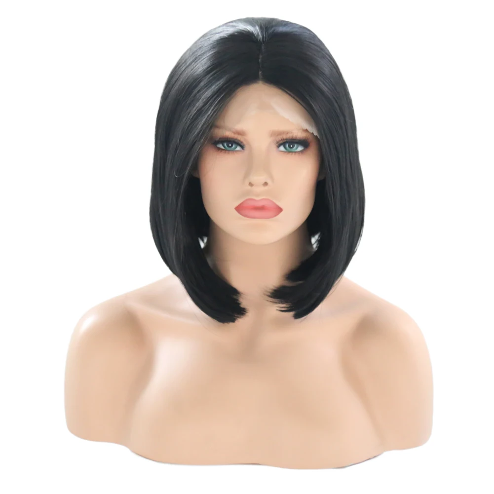 FANXITION Black Synthetic Bob Straight Lace Wigs With Natural Hairline Daily Used Wigs For Black Women Heat Resistant Fiber
FANXITION Black Synthetic Bob Straight Lace Wigs With Natural Hairline Daily Used Wigs For Black Women Heat Resistant Fiber