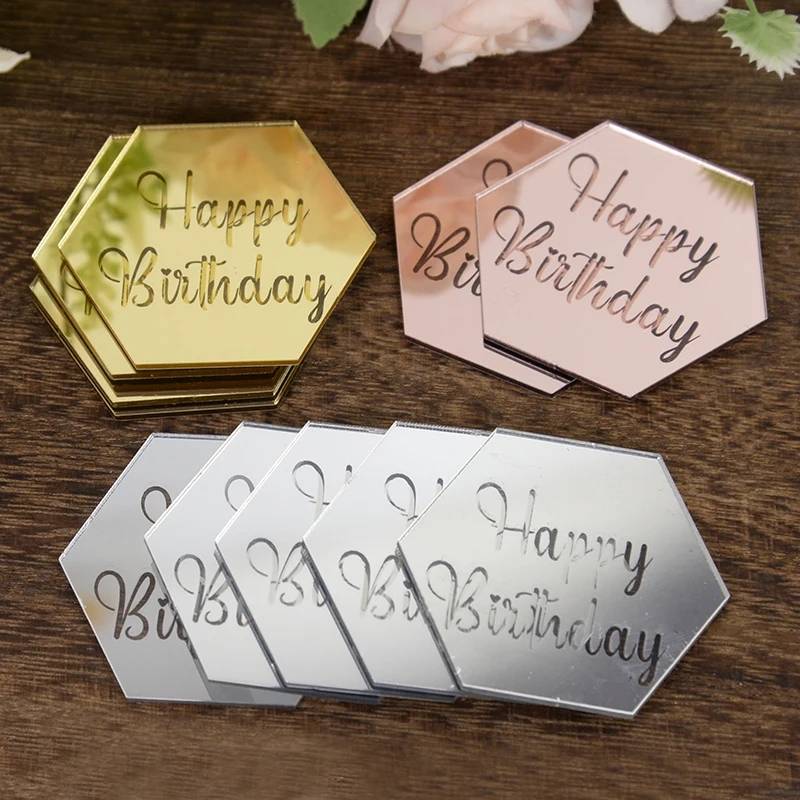 10pcs Hexagon Acrylic Happy Birthday Cake Topper Rose Gold Cupcake Topper For Birthday Party Dessert Cake Decor Tool Baby Shower
10pcs Hexagon Acrylic Happy Birthday Cake Topper Rose Gold Cupcake Topper For Birthday Party Dessert Cake Decor Tool Baby Shower