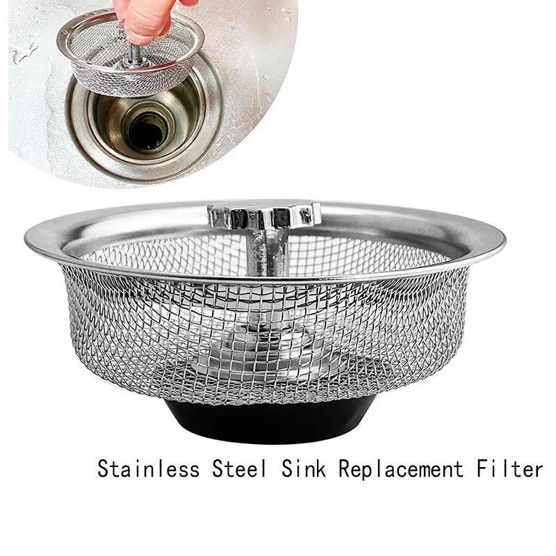 1Pc Stainless Steel Sink Replacement Filter With Water Blocking Function Water Filter Wash Tray Residue Net Food Tea Residue
1Pc Stainless Steel Sink Replacement Filter With Water Blocking Function Water Filter Wash Tray Residue Net Food Tea Residue