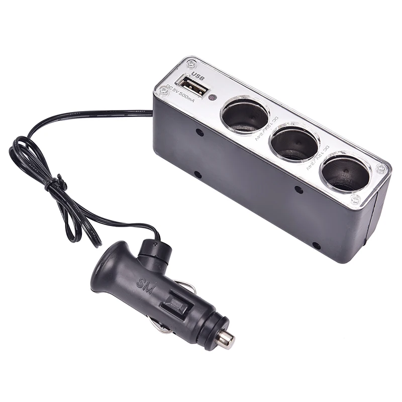 11.5x 4.55x3.5cm Universal 3 Way Multi Socket Car Cigarette Lighter Splitter USB Plug Charger DC 12V/24V Adapter with USB Port
11.5x 4.55x3.5cm Universal 3 Way Multi Socket Car Cigarette Lighter Splitter USB Plug Charger DC 12V/24V Adapter with USB Port