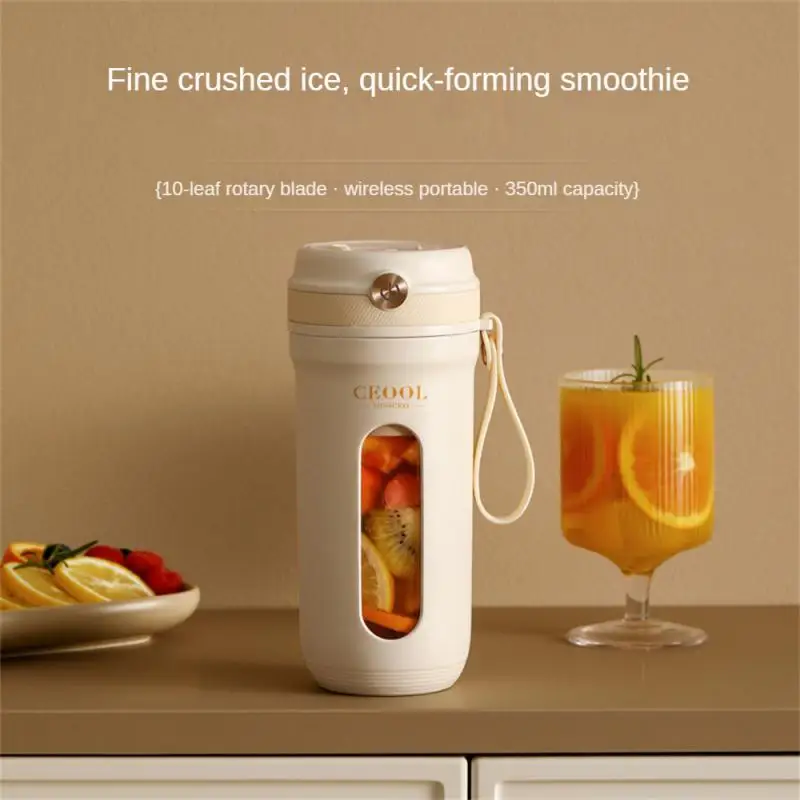 

350ml Electric Juicer Cups Double Click To Start Wear-resistant Juicing Cup Straw Straight Drinking Hole Crushed Ice Juice Cup