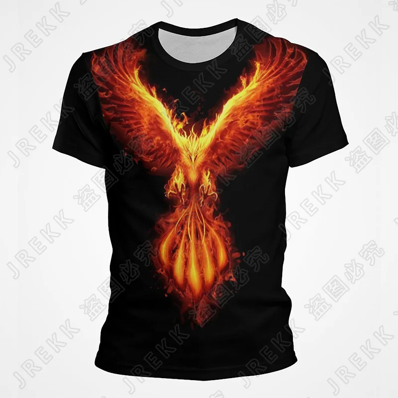 Summer T Shirt Men Phoenix Bird 3D Printed Oversized Short Sleeve Tees Mythical Animal Pattern Clothes Handsome Male Streetwear
Summer T Shirt Men Phoenix Bird 3D Printed Oversized Short Sleeve Tees Mythical Animal Pattern Clothes Handsome Male Streetwear