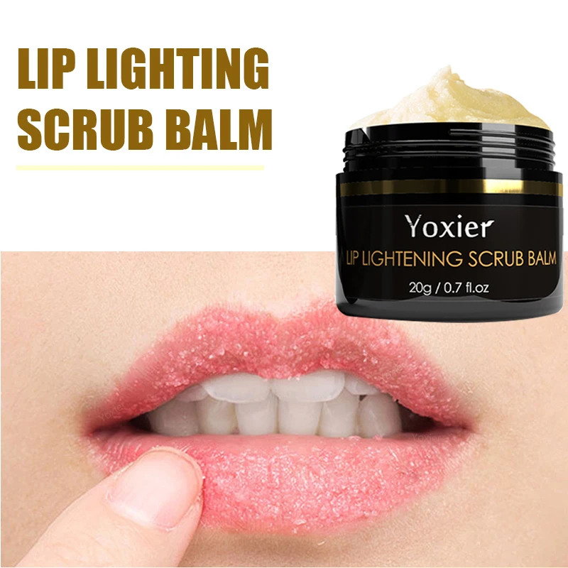 

Lip Lightening Scrub Balm Exfoliating Lightens Dark Lips Reduce Pigmentation Nourish Repair Fine Lines Brighten Lip Care