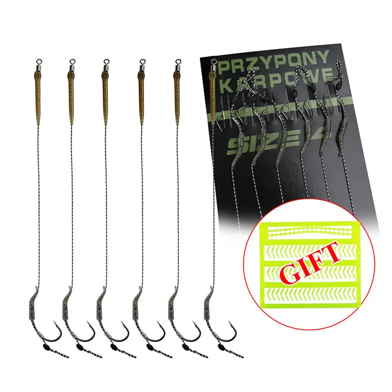 6pcs/Pack Leader Carp Fishing Hooks Hair Rigs With Line 2/4/6/8# Europe Feeder Group Carp Hook Accessories
6pcs/Pack Leader Carp Fishing Hooks Hair Rigs With Line 2/4/6/8# Europe Feeder Group Carp Hook Accessories