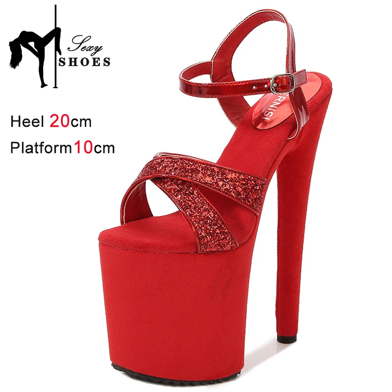 New 20CM Women's Shoes 8Inchs Platform Bling Sequin High Heels Nightclub Pole Dancing Sexy Fetish Sandals Bride's Wed-ding Shoes
New 20CM Women's Shoes 8Inchs Platform Bling Sequin High Heels Nightclub Pole Dancing Sexy Fetish Sandals Bride's Wed-ding Shoes