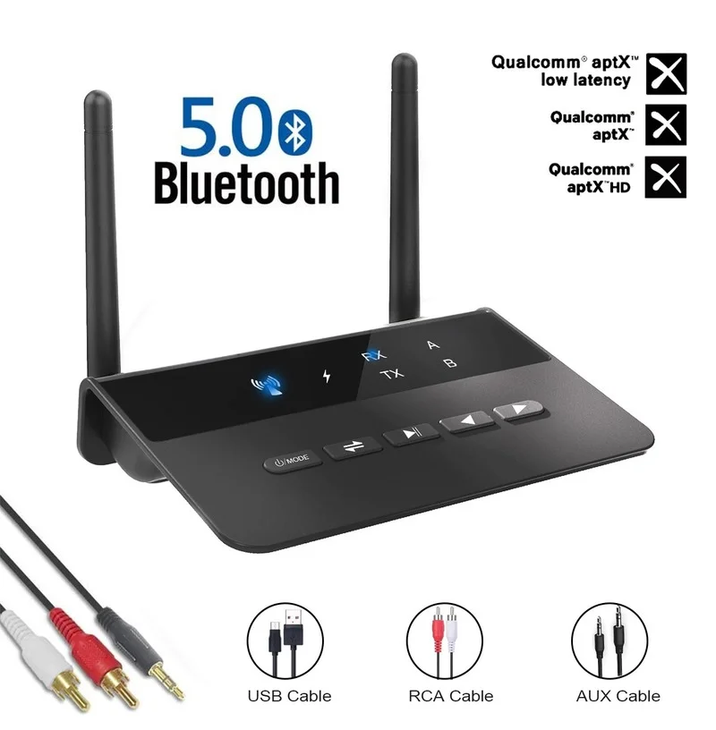 Bluetooth 5.0-CSR8675 Receiver Transmitter 2 in 1 AUXRCA Car TV Bluetooth Adapter
Bluetooth 5.0-CSR8675 Receiver Transmitter 2 in 1 AUXRCA Car TV Bluetooth Adapter