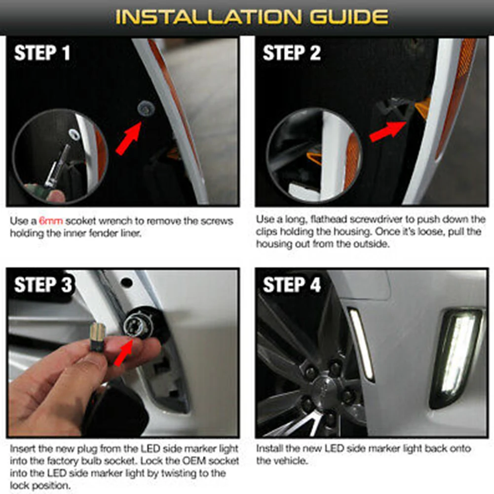 Side Indicator Fender Light Side Marker Light Smoke Lens For Cadillac Front & Rear LED Fender Light White Light
Side Indicator Fender Light Side Marker Light Smoke Lens For Cadillac Front & Rear LED Fender Light White Light