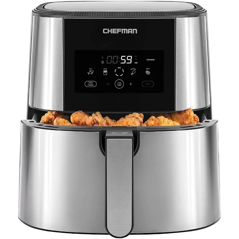 Chefman TurboTouch Air Fryer, One-Touch Digital Control, Shake Reminder, Stainless Steel
Chefman TurboTouch Air Fryer, One-Touch Digital Control, Shake Reminder, Stainless Steel