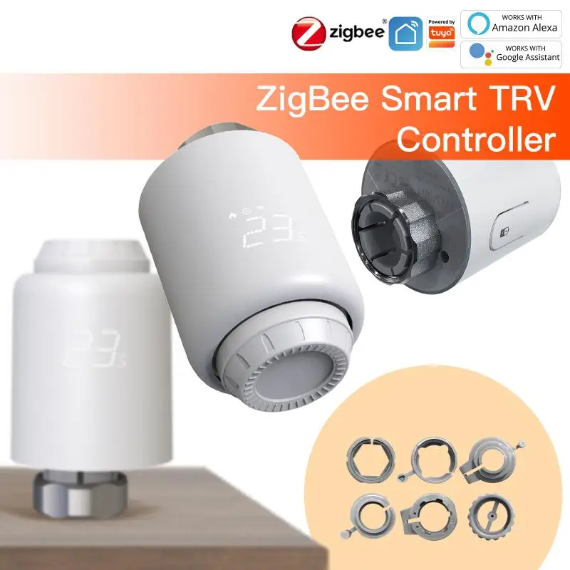 Tuya ZigBee Smart Radiator Actuator TRV Programmable Thermostatic Radiator Valve Temperature Controller Voice Control Via Alexa
Tuya ZigBee Smart Radiator Actuator TRV Programmable Thermostatic Radiator Valve Temperature Controller Voice Control Via Alexa