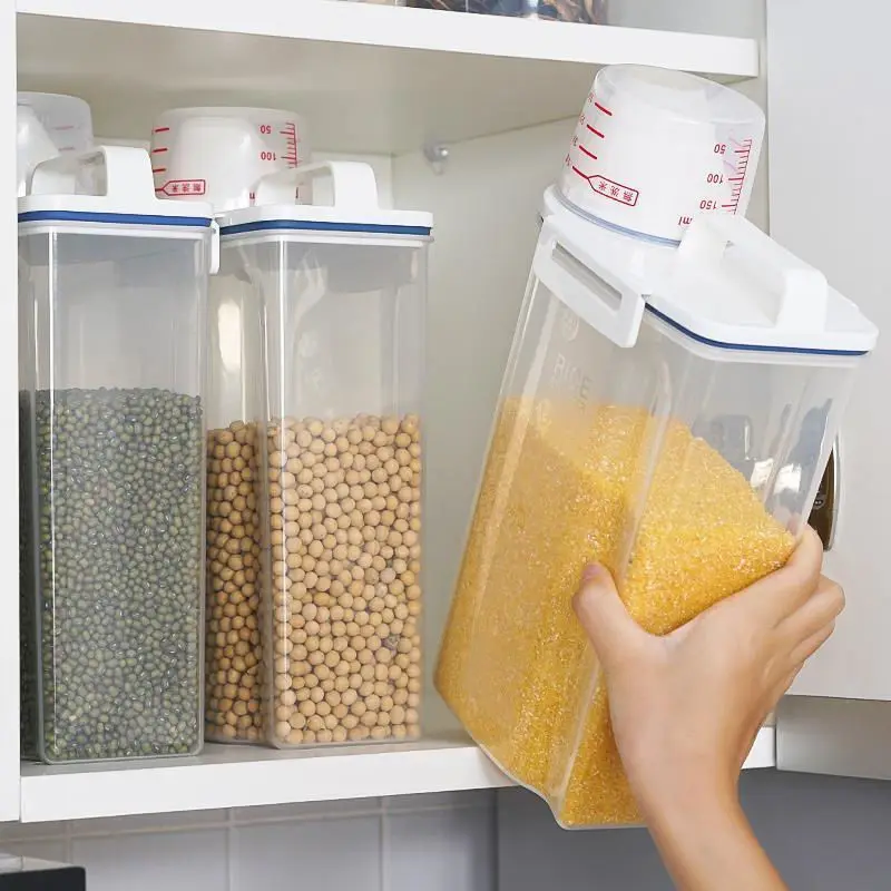Jars for bulk cereal organizer boxes Storage container With Measuring Cup Moisture-Proof Insect-Resistant kitchen Sealed Storage
Jars for bulk cereal organizer boxes Storage container With Measuring Cup Moisture-Proof Insect-Resistant kitchen Sealed Storage