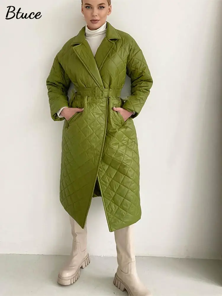Elegant Women's Loose Padded Lingge Jackets Female Warm Down Winter Belted Cotton Overcoat Ladies Casual Outwear Pocket Coats
Elegant Women's Loose Padded Lingge Jackets Female Warm Down Winter Belted Cotton Overcoat Ladies Casual Outwear Pocket Coats