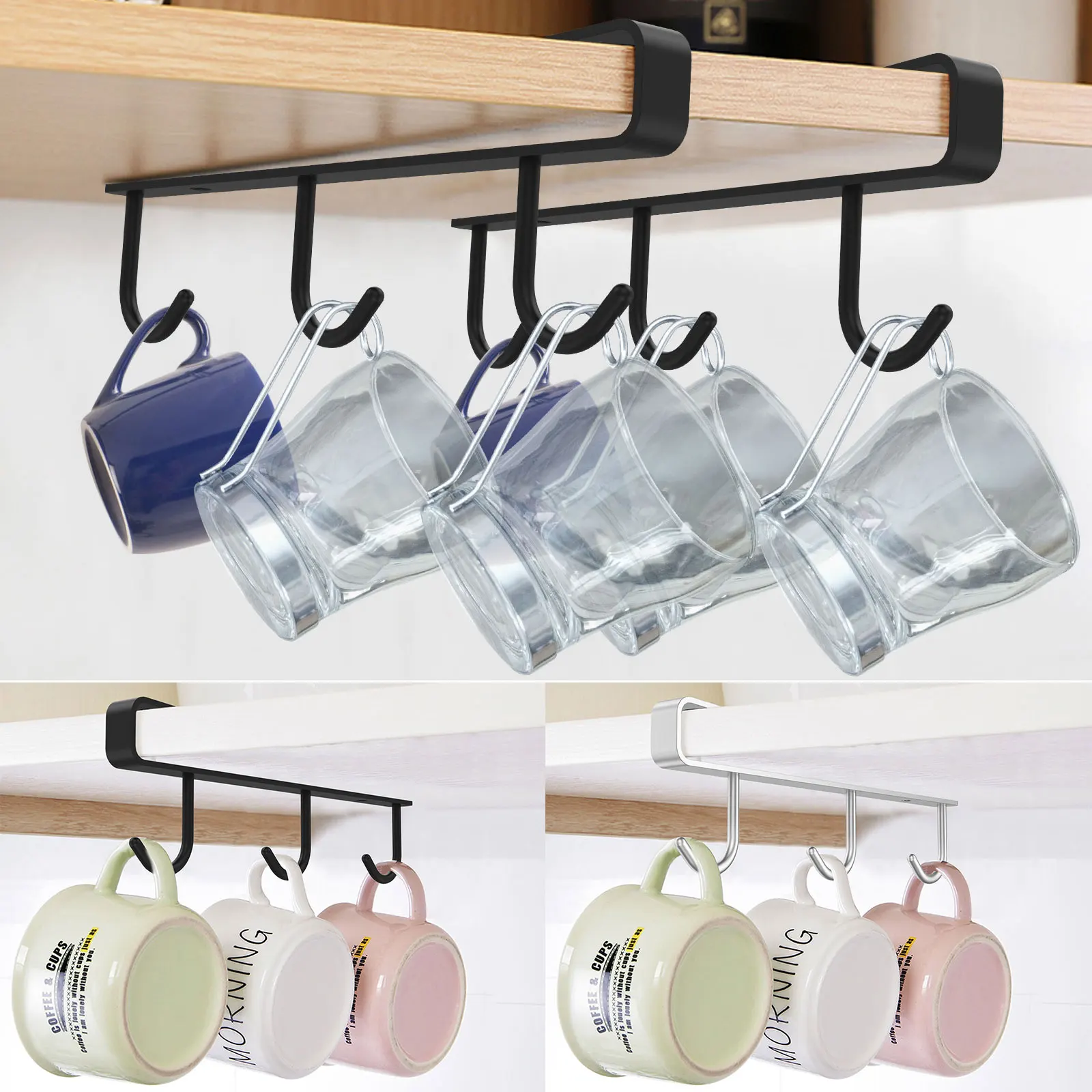 2Pcs Mug Rack Under Cabinet 304 Stainless Steel Coffee Mug Holder with 3 Hooks Cup Display Hanging Organizer No Drilling Tea Cup
2Pcs Mug Rack Under Cabinet 304 Stainless Steel Coffee Mug Holder with 3 Hooks Cup Display Hanging Organizer No Drilling Tea Cup
