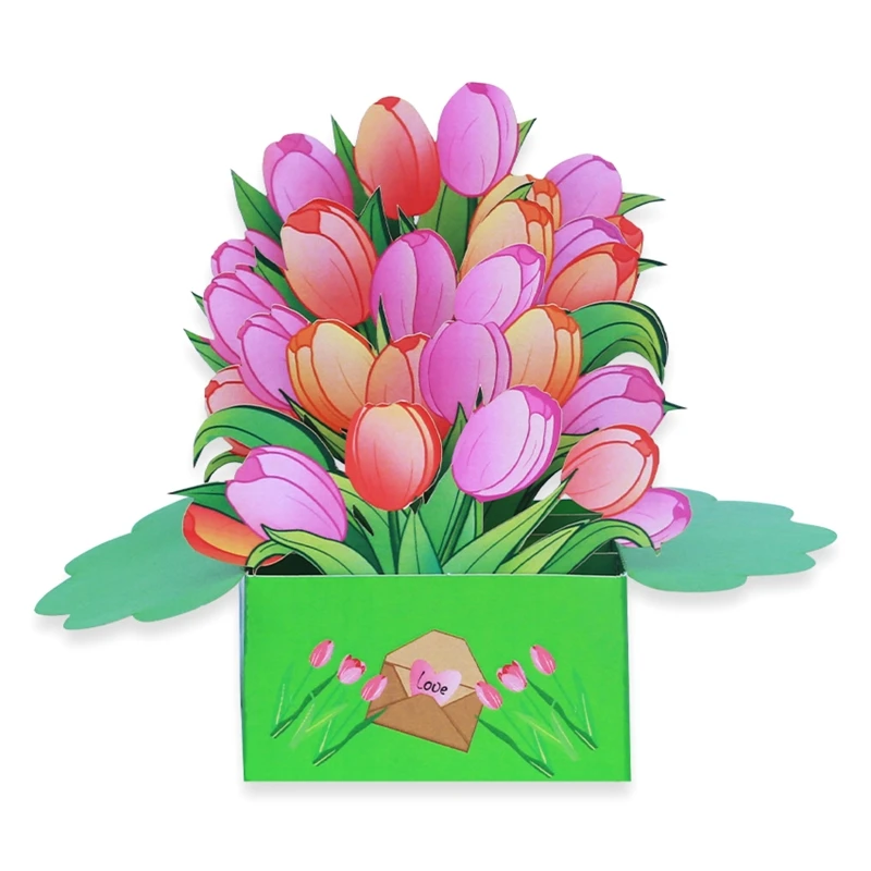 Pop Up Card Ornament Tulip 3D Greeting Card Table Decor Ornament Tulip Greeting Card for Mother's Day Thanksgiving Day
Pop Up Card Ornament Tulip 3D Greeting Card Table Decor Ornament Tulip Greeting Card for Mother's Day Thanksgiving Day