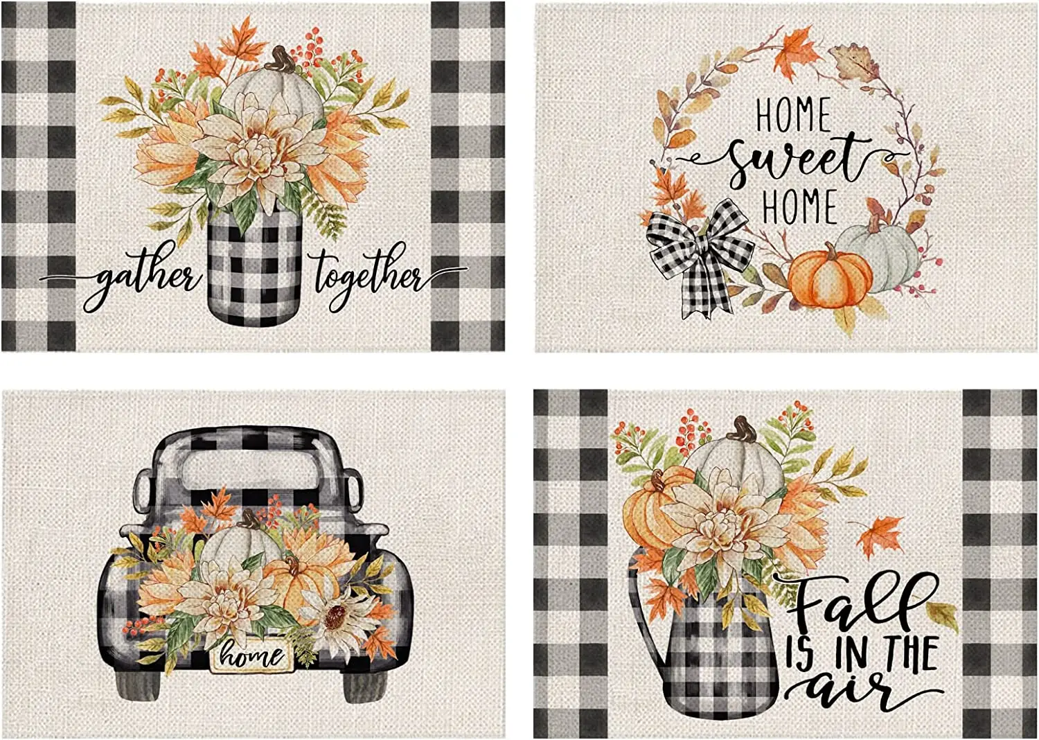Fall Decorations Pumpkin Floral Vase Truck Buffalo Plaid Placemats 18x12 Inches Seasonal Autumn Thanksgiving Decor Farmhouse
Fall Decorations Pumpkin Floral Vase Truck Buffalo Plaid Placemats 18x12 Inches Seasonal Autumn Thanksgiving Decor Farmhouse