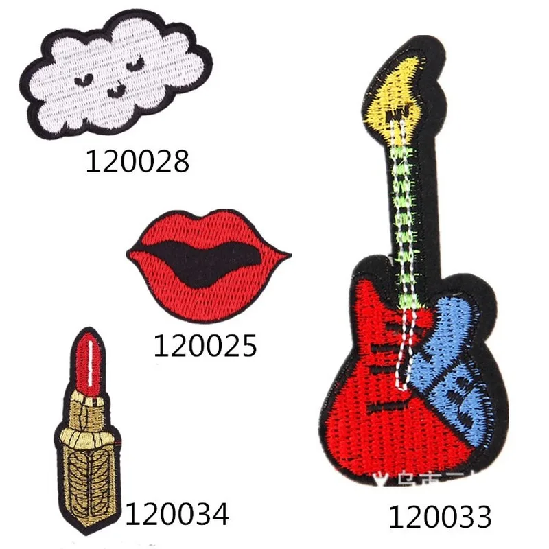 100pcs/lot Embroidery Patch Guitar Cloud Lipstick Clothing Decoration Sewing Accessories Gift Diy Iron Heat Transfer Applique
100pcs/lot Embroidery Patch Guitar Cloud Lipstick Clothing Decoration Sewing Accessories Gift Diy Iron Heat Transfer Applique