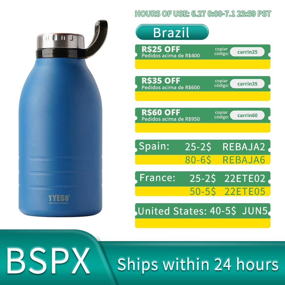 1500/1900ML Thermos Large Capacity Stainless Steel Double-Wall Thermos Bottle Outdoor Vacuum Water Flask Thermal Insulated Cup
1500/1900ML Thermos Large Capacity Stainless Steel Double-Wall Thermos Bottle Outdoor Vacuum Water Flask Thermal Insulated Cup