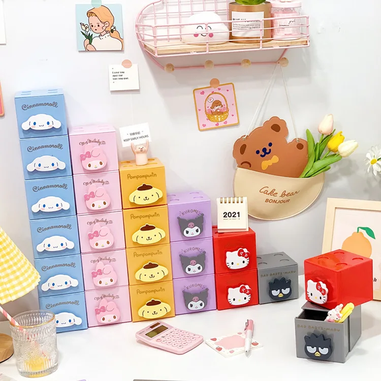 New Kawaii My Melody Cinnamoroll Kuromi Sanrios Cartoon Desktop Small Drawer Square Puzzle Stackable Square Sundries Storage Box
New Kawaii My Melody Cinnamoroll Kuromi Sanrios Cartoon Desktop Small Drawer Square Puzzle Stackable Square Sundries Storage Box